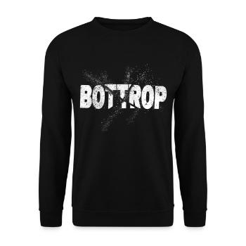 Bottrop Germany City Font Grunge Splash - Unisex Sweatshirt - black - Front - Alina (178cm) & Michal (187cm)