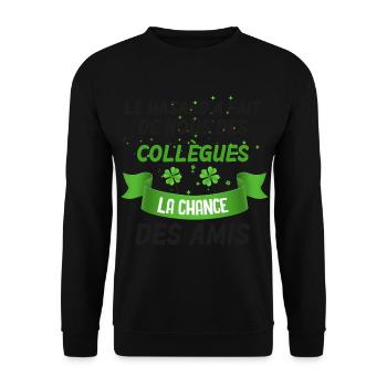 Collègue Et Amis Idée Cadeau - Sweat-shirt Unisexe - noir - Devant - Alina (178cm) & Michal (187cm)