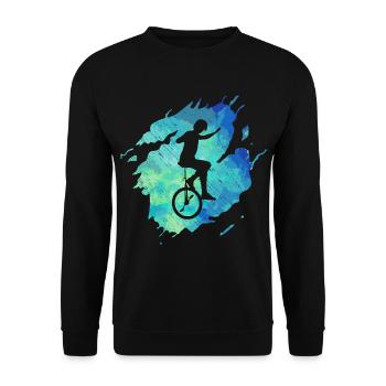 Monocycle monoroue vintage - Sweat-shirt Unisexe - noir - Devant - Alina (178cm) & Michal (187cm)