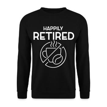 Glücklich im Ruhestand Trinker Alkoholiker Veteran - Unisex Pullover - Schwarz - Vorne - Alina (178cm) & Michal (187cm)