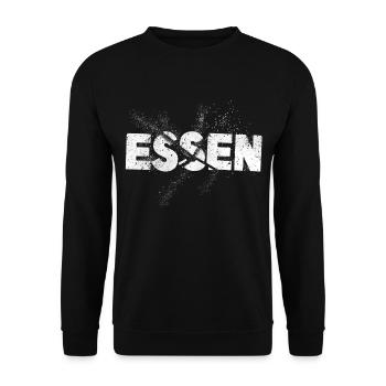 Essen Germany City Font Grunge Splash - Unisex Sweatshirt - black - Front - Alina (178cm) & Michal (187cm)