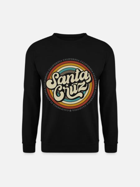 Santa Cruz California Surfer Waves vintage retro - Unisex Sweatshirt - black