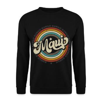 Maui Hawaii Surfen 70er Jahre Strand retro vintage - Unisex Pullover - Schwarz - Vorne - Alina (178cm) & Michal (187cm)