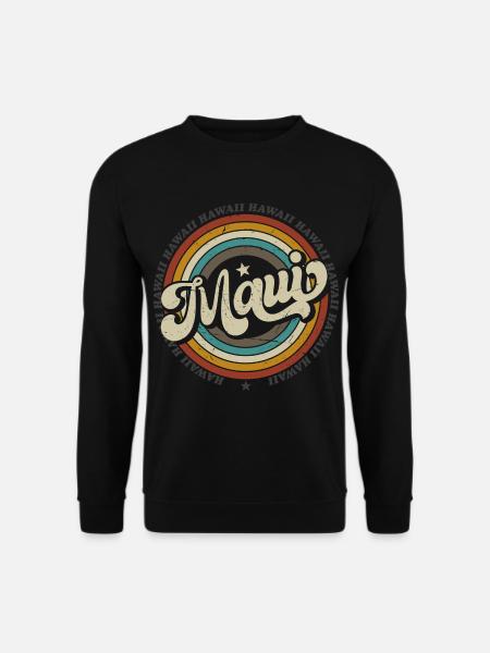 Maui Hawaii Surfen 70er Jahre Strand retro vintage - Unisex Pullover - Schwarz
