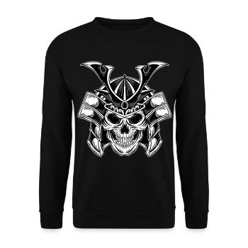 Skull Skull Horror Skeleton Halloween Geisha - Unisex Sweatshirt - black - Front - Alina (178cm) & Michal (187cm)