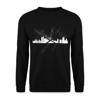 Cambridge Angleterre UK City Skyline Grunge Splash - Sweat-shirt Unisexe - noir - Devant - Alina (178cm) & Michal (187cm)