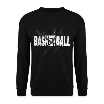Basketball Basketball Font Grunge Splash - Unisex Sweatshirt - black - Front - Alina (178cm) & Michal (187cm)