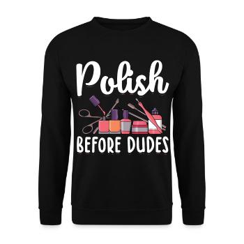 Ongles peints - Sweat-shirt Unisexe - noir - Devant - Alina (178cm) & Michal (187cm)