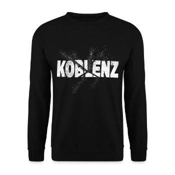 Koblenz Germany City Font Grunge Splash - Unisex Sweatshirt - black - Front - Alina (178cm) & Michal (187cm)