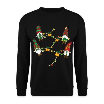 Noël Noël Gnomies - Sweat-shirt Unisexe - noir - Devant - Alina (178cm) & Michal (187cm)