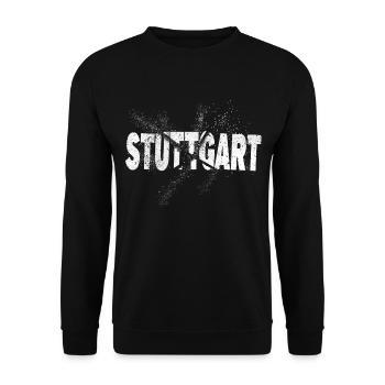Stuttgart Germany City Font Grunge Splash - Unisex Sweatshirt - black - Front - Alina (178cm) & Michal (187cm)