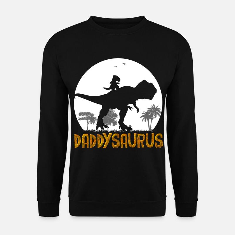 Daddysaurus and Son The Best Dinosaur Dad is Mine - Unisex Sweatshirt - black