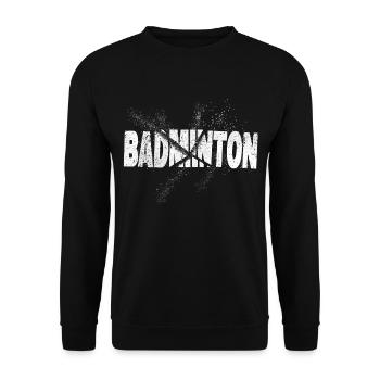 Badminton Federball Sport Spieler Splash Grunge - Unisex Pullover - Schwarz - Vorne - Alina (178cm) & Michal (187cm)