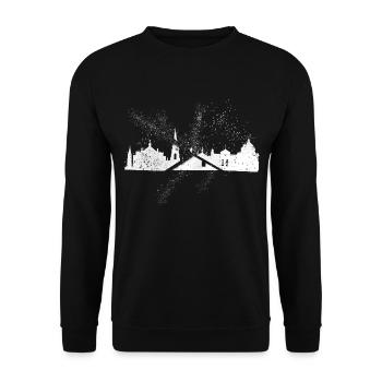 Oxford Angleterre Royaume-Uni City Skyline Grunge Splash - Sweat-shirt Unisexe - noir - Devant - Alina (178cm) & Michal (187cm)