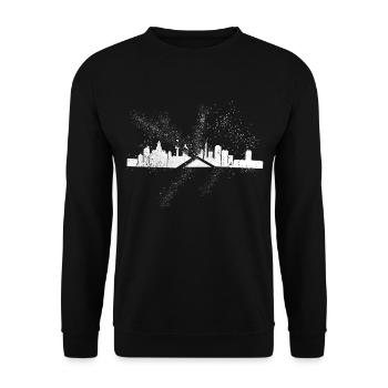 Liverpool Angleterre Royaume-Uni City Skyline Grunge Splash - Sweat-shirt Unisexe - noir - Devant - Alina (178cm) & Michal (187cm)