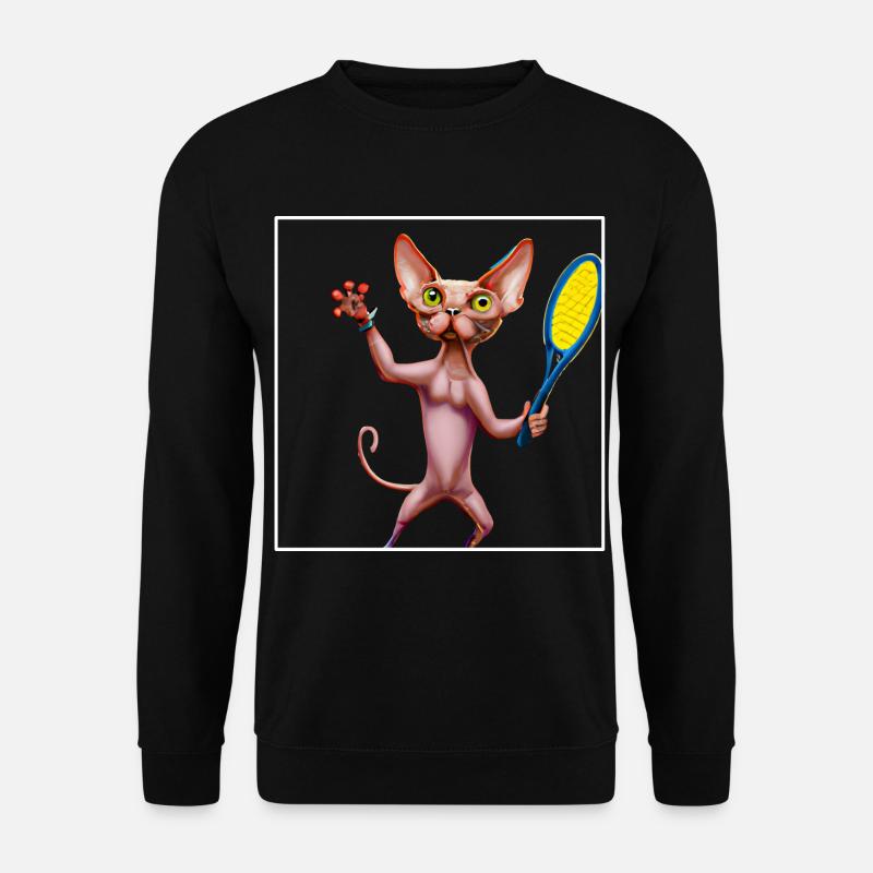 Tennis Sphynx Katze - Unisex Pullover - Schwarz