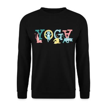 Yoga Cat Ami Cadeau - Sweat-shirt Unisexe - noir - Devant - Alina (178cm) & Michal (187cm)