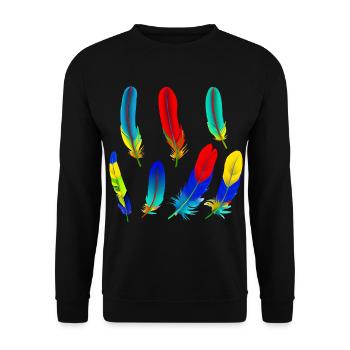 Plumes de perroquet - Sweat-shirt Unisexe - noir - Devant - Alina (178cm) & Michal (187cm)