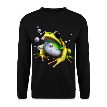 Frog Water Drops - Unisex Sweatshirt - black - Front - Alina (178cm) & Michal (187cm)