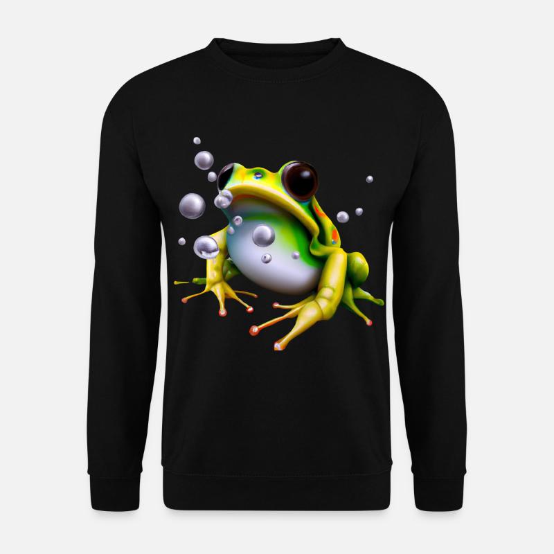 Frosch Wassertropfen - Unisex Pullover - Schwarz