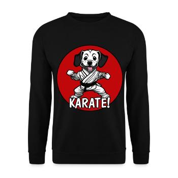 Karate Hund - Unisex Pullover - Schwarz - Vorne - Alina (178cm) & Michal (187cm)