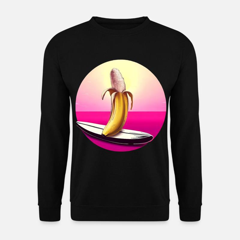 Surfing Banana Sunset - Unisex Sweatshirt - black