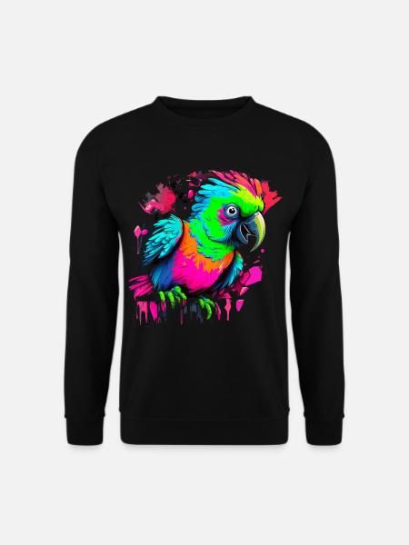 Papagei im Graffiti Stil - Unisex Pullover - Schwarz