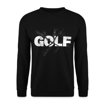 Golf Golfen Golfspieler Sport Hobby Splash Grunge - Unisex Pullover - Schwarz - Vorne - Alina (178cm) & Michal (187cm)