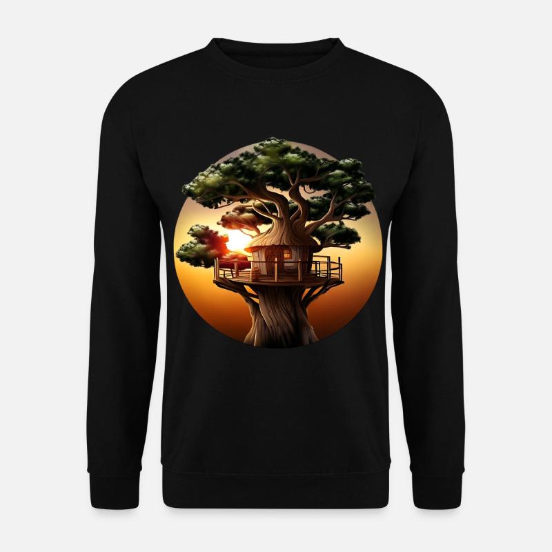 Treehouse at sunset - Unisex Sweatshirt - black