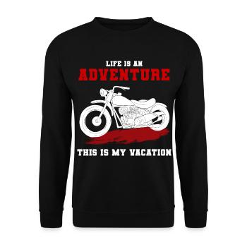Voyage d’aventure à moto - Sweat-shirt Unisexe - noir - Devant - Alina (178cm) & Michal (187cm)