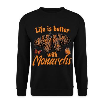 Citation mignon monarque papillon - Sweat-shirt Unisexe - noir - Devant - Alina (178cm) & Michal (187cm)