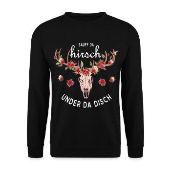 I sauff da Hirsch under da Disch - Sweat-shirt Unisexe - noir - Devant - Alina (178cm) & Michal (187cm)