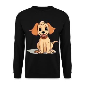 Niedliches Hundedesign für Hundebesitzer - Unisex Pullover - Schwarz - Vorne - Alina (178cm) & Michal (187cm)