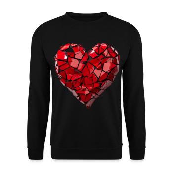 Valentinstag Herz Liebe Liebesbeweis Gefühle - Unisex Pullover - Schwarz - Vorne - Alina (178cm) & Michal (187cm)