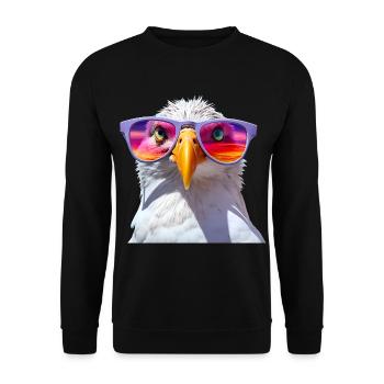 Mouettes Lunettes de soleil - Sweat-shirt Unisexe - noir - Devant - Alina (178cm) & Michal (187cm)