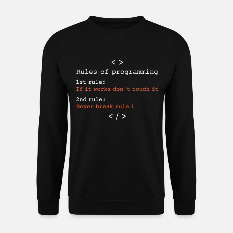 Regeln der Programmierung - Unisex Pullover - Schwarz