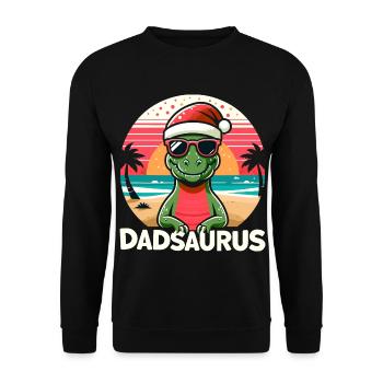 Holiday Dadsaurus Family Matching Xmas Christmas - Unisex Sweatshirt - black - Front - Alina (178cm) & Michal (187cm)