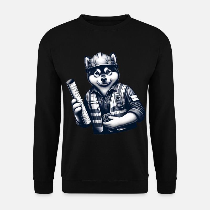 Cute Dog Construction Worker - Unisex Pullover - Schwarz