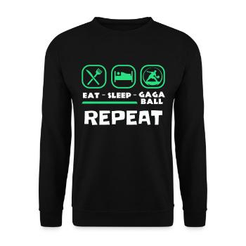 Eat Sleep Gaga Ball Repeat - Unisex Sweatshirt - black - Front - Alina (178cm) & Michal (187cm)
