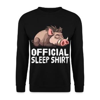 Official Warthog Sleep Shirt - Unisex Sweatshirt - black - Front - Alina (178cm) & Michal (187cm)