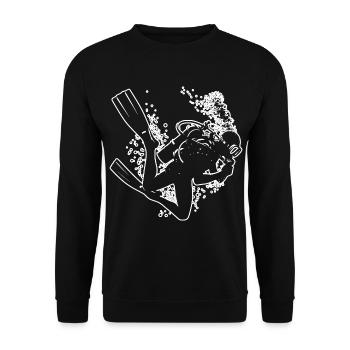 Taucher Scuba Diver Diver Plongée sous-marine Tauchen - Sweat-shirt Unisexe - noir - Devant - Alina (178cm) & Michal (187cm)