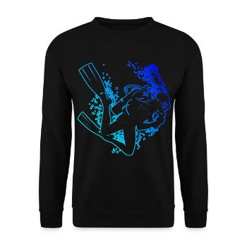 Diving Women's Free Dive Diving Scuba Diving - Unisex Sweatshirt - black - Front - Alina (178cm) & Michal (187cm)