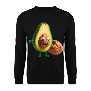 Avocado with walnut kernel - Unisex Sweatshirt - black - Front - Alina (178cm) & Michal (187cm)