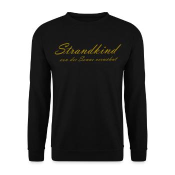 Strandkind von der Sonne verwöhnt - Unisex Pullover - Schwarz - Vorne - Alina (178cm) & Michal (187cm)