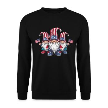 Gnomes patriotiques américains avec drapeau américain - Sweat-shirt Unisexe - noir - Devant - Alina (178cm) & Michal (187cm)