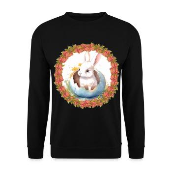 Easter Bunny Easter Egg Easter Bunny Bunny Rabbit Egg - Unisex Sweatshirt - black - Front - Alina (178cm) & Michal (187cm)