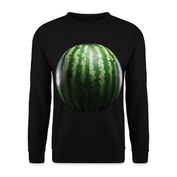 Wassermelone Obst Geschenk - Unisex Pullover - Schwarz - Vorne - Alina (178cm) & Michal (187cm)
