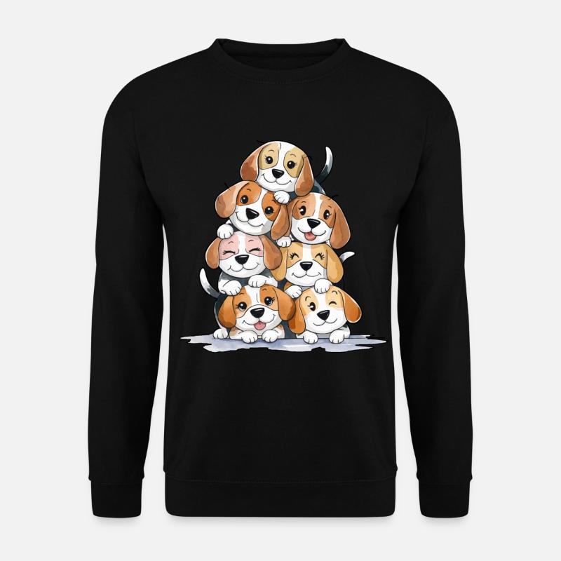 Süße Beagle Pyramide - Unisex Pullover - Schwarz