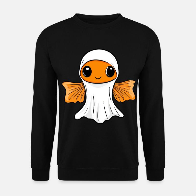 Goldfish Halloween Comic Ghost - Unisex Sweatshirt - black