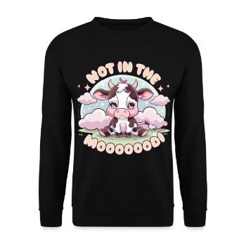 Kuh Not In The Moo - Unisex Pullover - Schwarz - Vorne - Alina (178cm) & Michal (187cm)